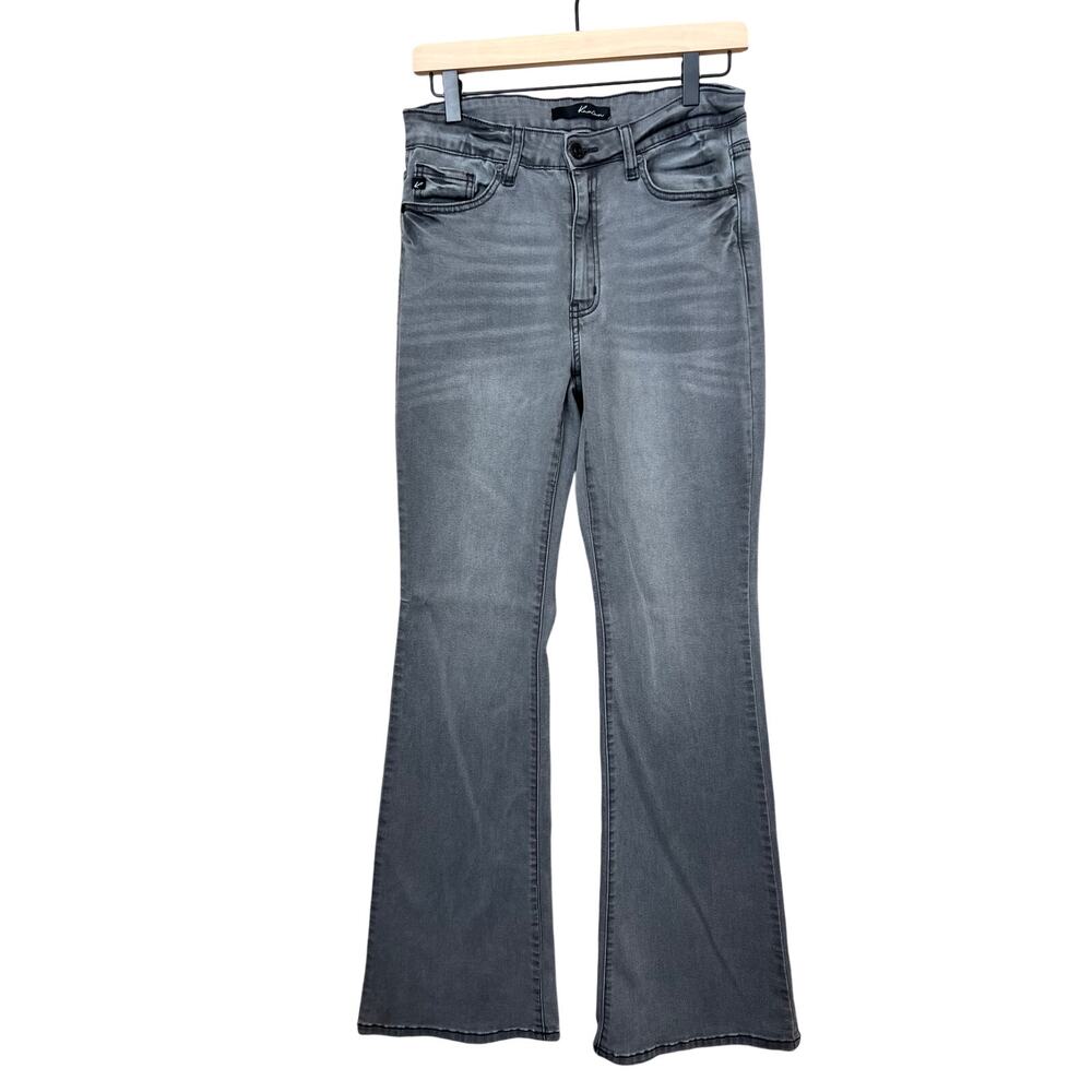 Kancan Women's Mid-Rise Flare Boot Cut Jeans Gray KC6102 Size 11/ 29 Tall Long